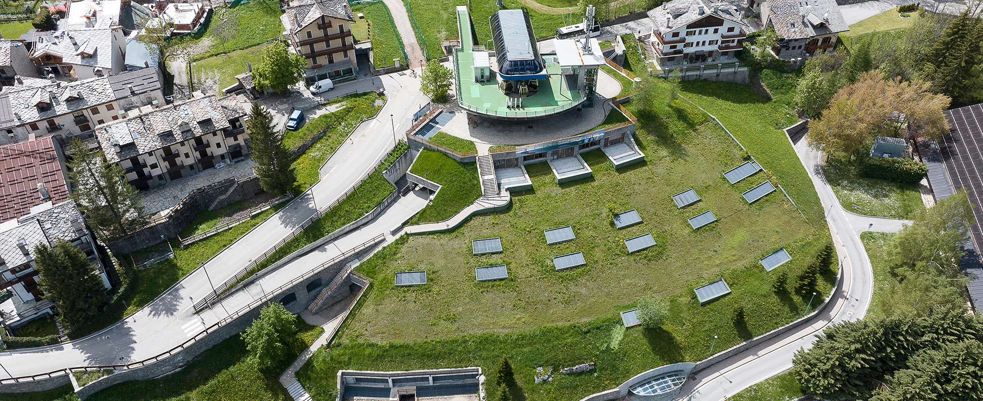 Courmayeur parking lot roof garden, Aosta, Italy
